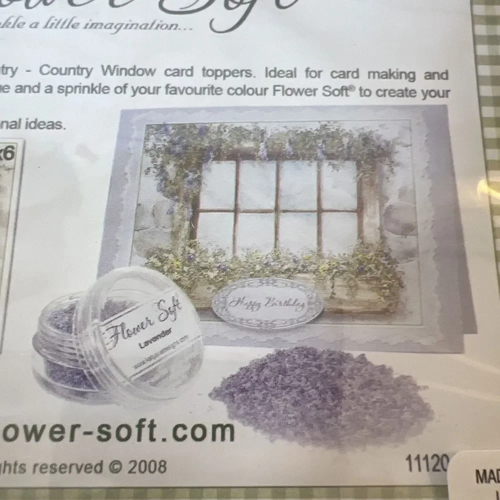 New Flower Soft Card Making Focal Toppers - Vintage Country Window Card‎ Topper